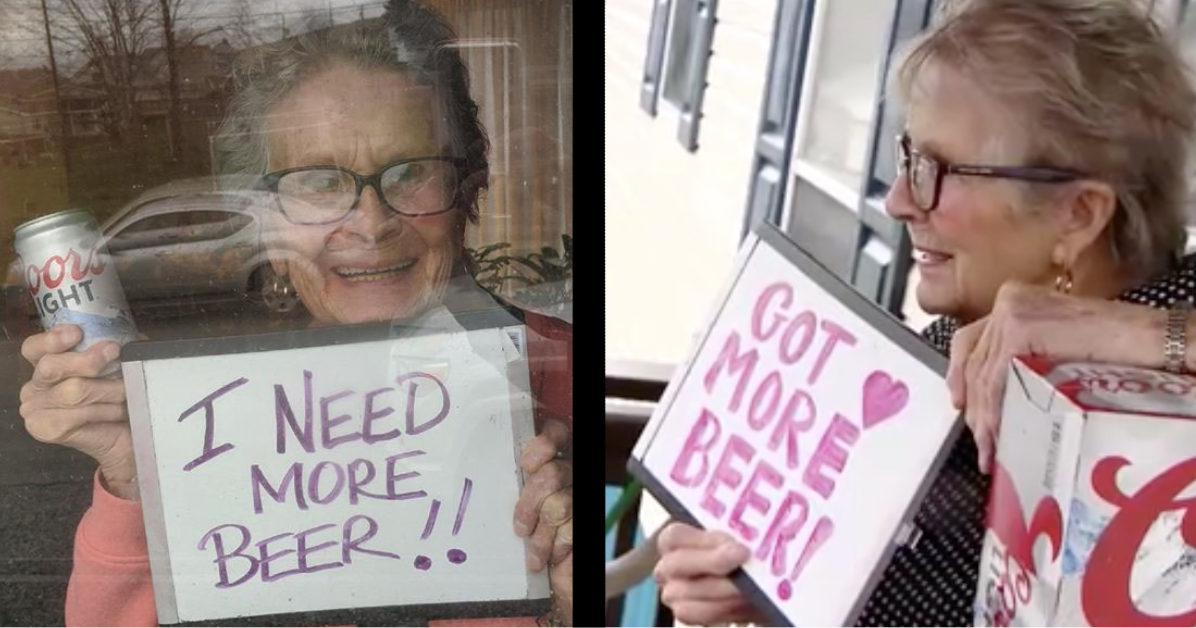 93yearold woman gets 150 cans of beer delivered to her door after