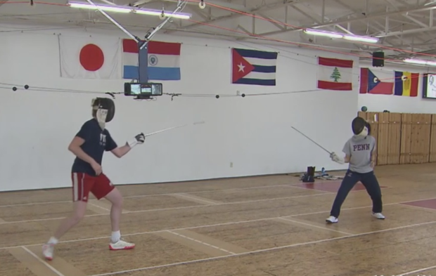 Fencing with Grace Hao and Thomas Manley 