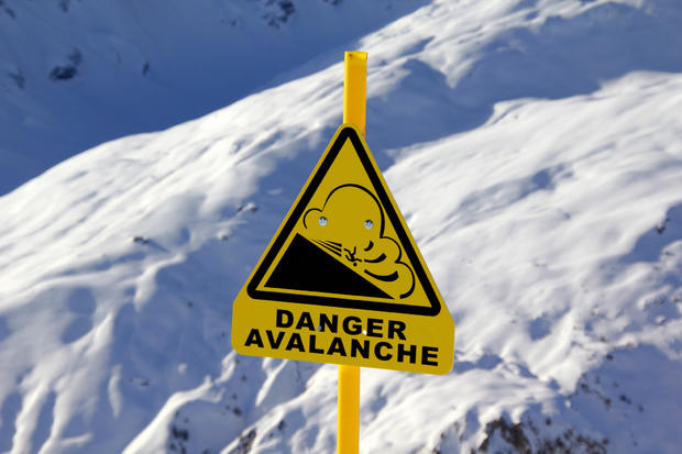 snow Avalanche danger sign 
