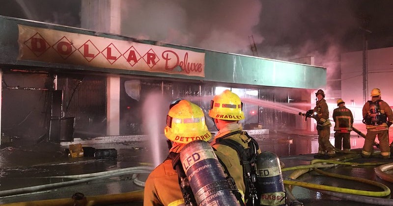 North Hollywood Dollar Store Engulfed In Greater-Alarm Blaze - CBS Los ...