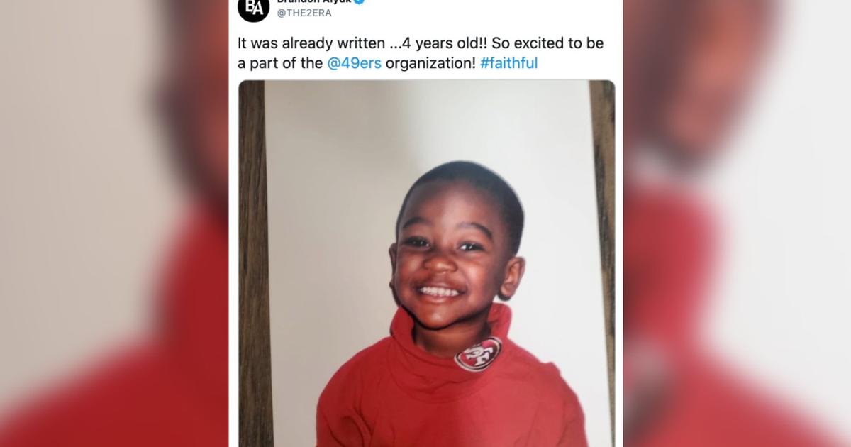 It Was Already Written': Rocklin Native Brandon Aiyuk Tweets Picture Of  Himself In 49ers Gear At 4-Years-Old - CBS Sacramento