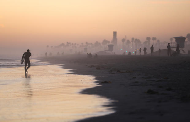 Huntington Beach In Southern California Remains Open During Coronavirus Lockdown 
