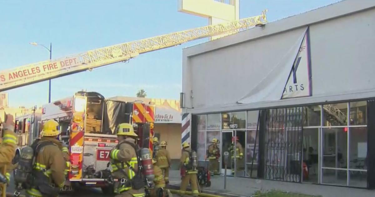 GreaterAlarm Blaze Breaks Out At Reseda Commercial Building CBS Los