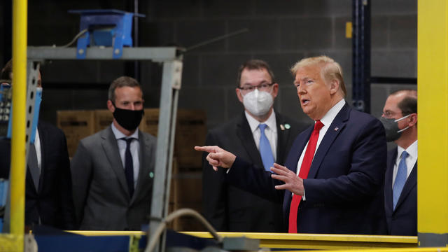 U.S. President Trump visits medical supplies distributor Owens & Minor in Allentown, Pennsylvania 