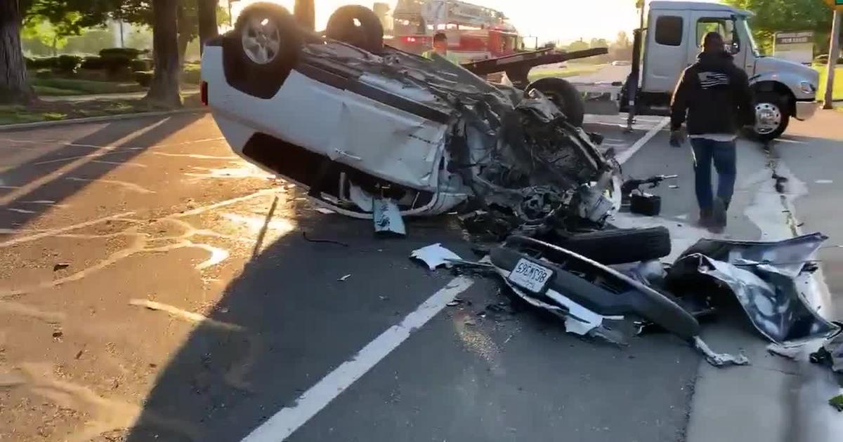 Driver Expected To Be OK After Rollover Crash In Elk Grove On Laguna ...