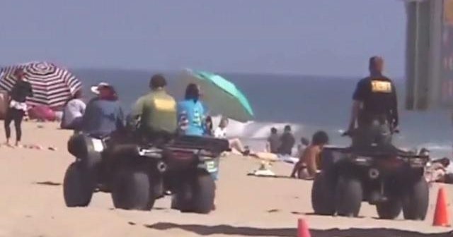 Law enforcement keeps an eye on Memorial Day weekend beachgoers - CBS News