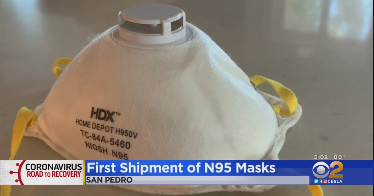 First Shipment Of 100,000 N95 Masks Arrives In LA For Frontline Workers CBS Los Angeles
