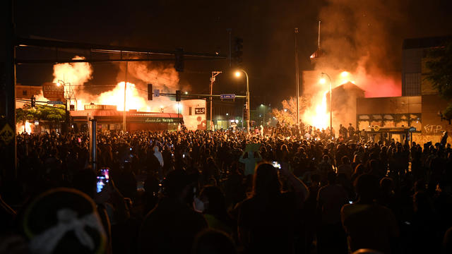 Protesters gather near the Minneapolis Police third precinct 