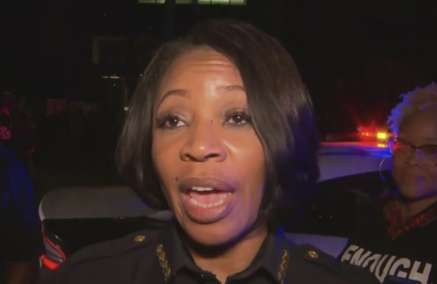 Dallas Police Chief Renee Hall at George Floyd protest 