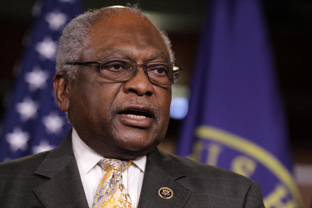 House Majority Whip James Clyburn answers reporters' questions during a news conference at the U.S. Capitol April 30, 2020, in Washington. 