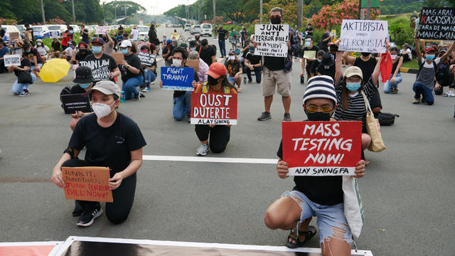 Filipinos Protest Against Duterte's Anti-Terror Bill In Manila 