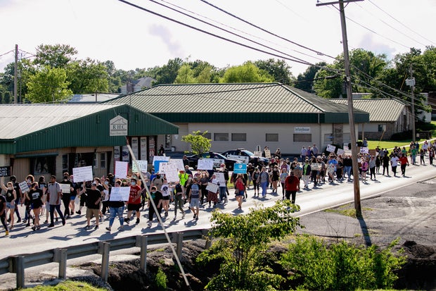 Protests in the rural town of Anna, Illinois