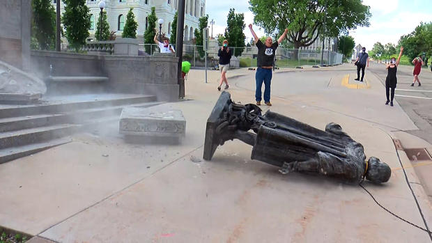 Christopher Columbus Statue Toppled Outside Capitol 