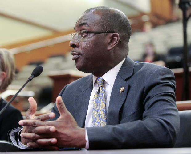 Buffalo Mayor Byron Brown testifies during a hearing on local government funding on January 30, 2017, in Albany, New York. 