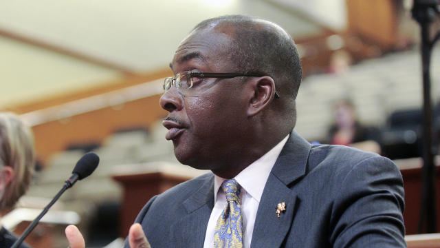 Buffalo Mayor Byron Brown testifies during a hearing on local government funding on January 30, 2017, in Albany, New York. 