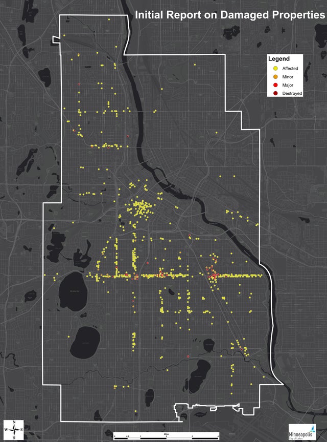 Minneapolis Unrest Damage Map 