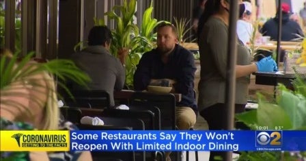 Some Restaurant Owners Say They Won't Reopen With Limited Indoor ...