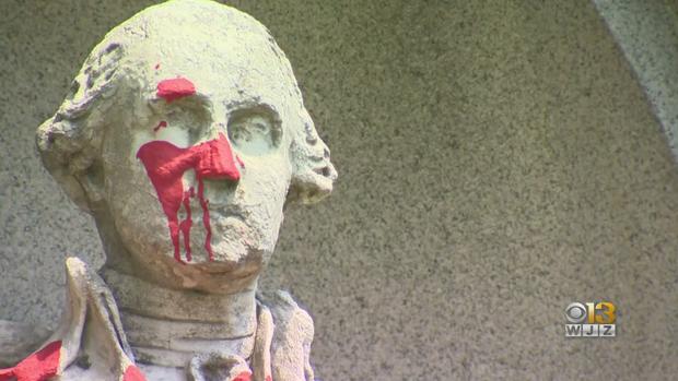 george washington statue vandalism baltimore 