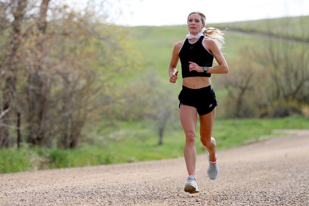 Olympian Emma Coburn Trains At Home During Coronavirus Pandemic 
