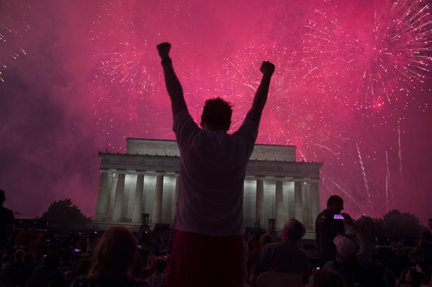 President Trump Delivers Address At Lincoln Memorial On Independence Day 