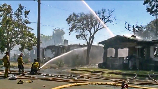 Four-Alarm Fire Burns Homes in Stockton 