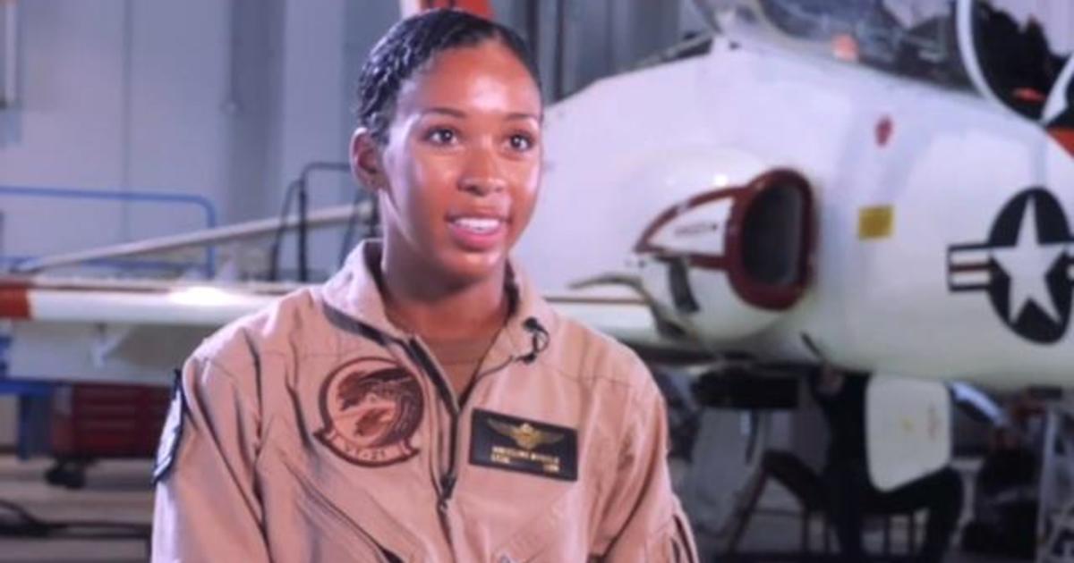 U.S. Navy's first Black female fighter pilot to receive her wings - CBS ...