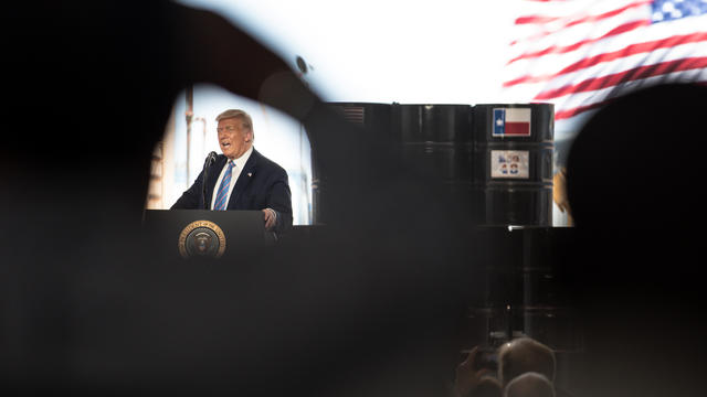 President Trump Speaks At Double Eagle Energy Rig In Midland, Texas 