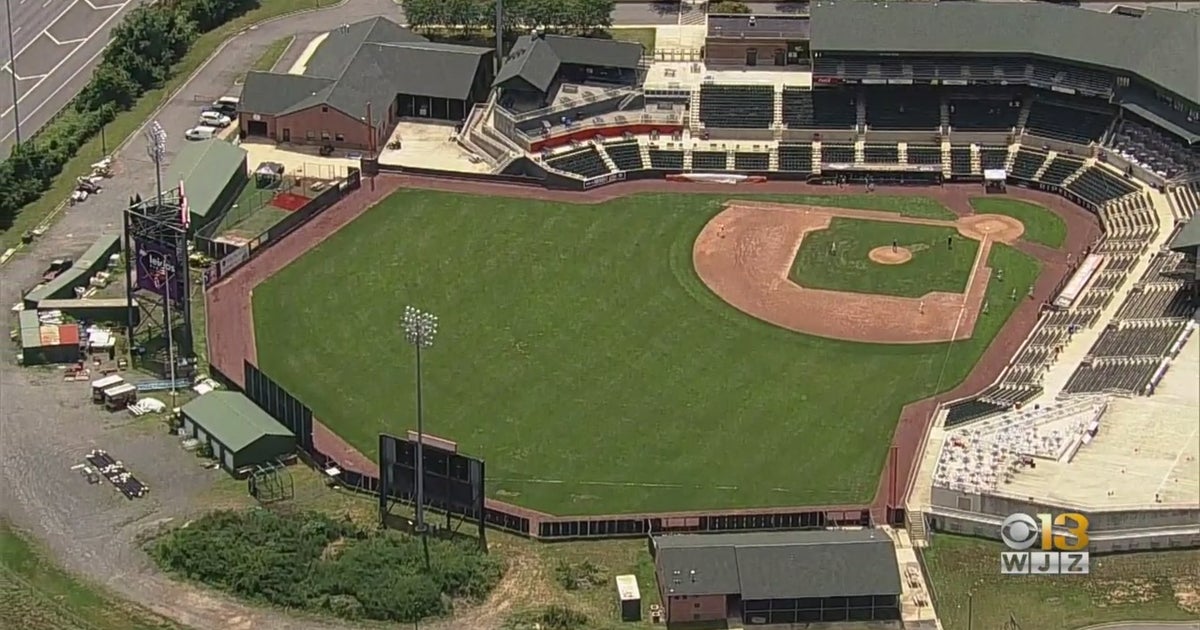 Ripken Stadium Worker Rescued After Elevated Bucket Stuck In Air CBS