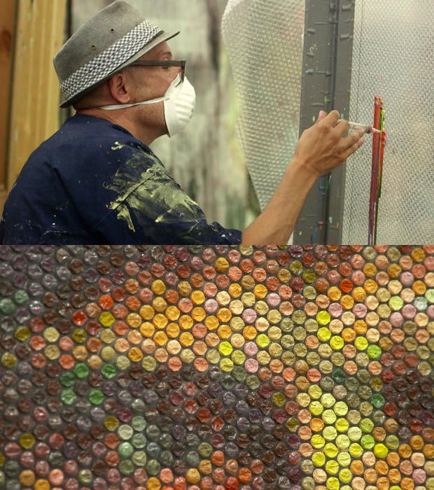 Pop art, by bubble wrap artist Bradley Hart CBS News