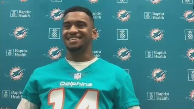 Tua Tagovailoa Rocks Ryan Fitzpatrick Jersey to Dolphins Presser, Offers  Major Praise for Fellow Quarterbacks - Dolphin Nation