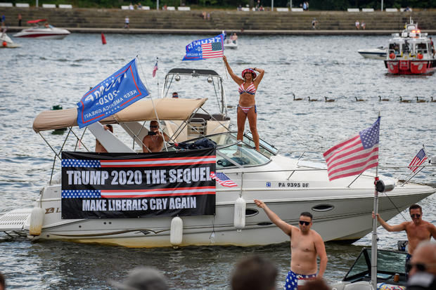 Trump Supporters Hold Boat Parade And MAGA Rally in Pittsburgh On 4th Of July 