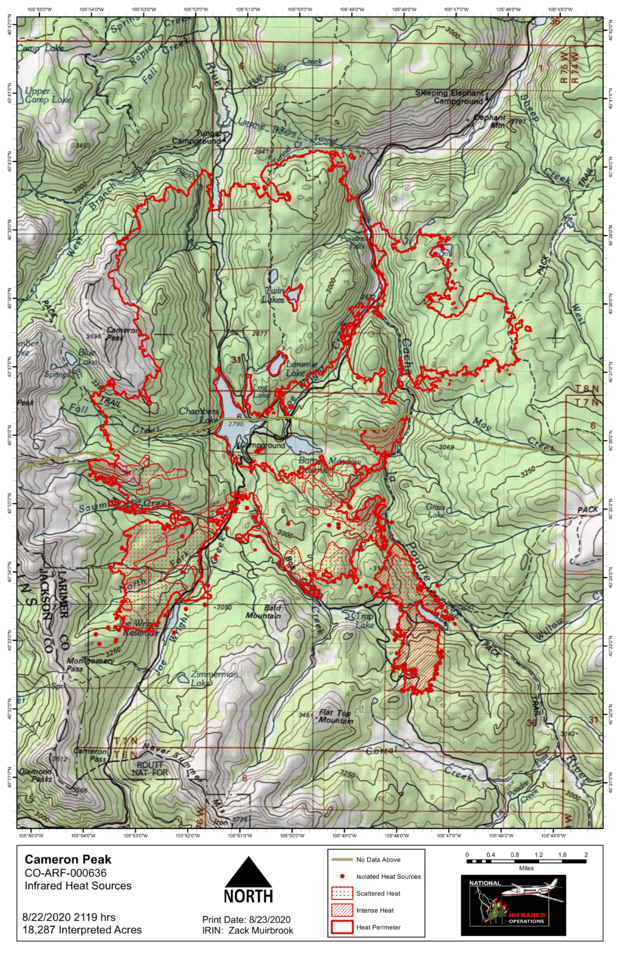 cameron peak fire map aug 23 