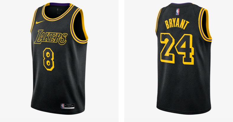 Here are the Kobe Bryant jersey's the Dodgers wore