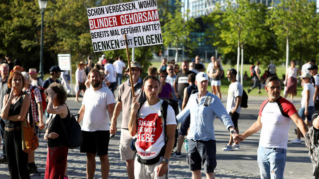 Demonstration against the government's restrictions amid the coronavirus disease (COVID-19) outbreak, in Berlin 