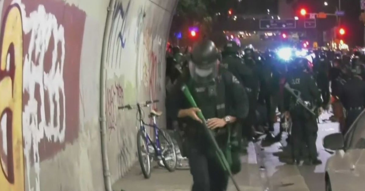 LAPD Officers Fire Rubber Bullets In Clash With Protesters, 10 Arrested