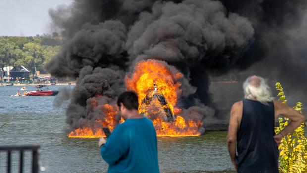 DO NOT USE! Lake Weatherford boat fire 