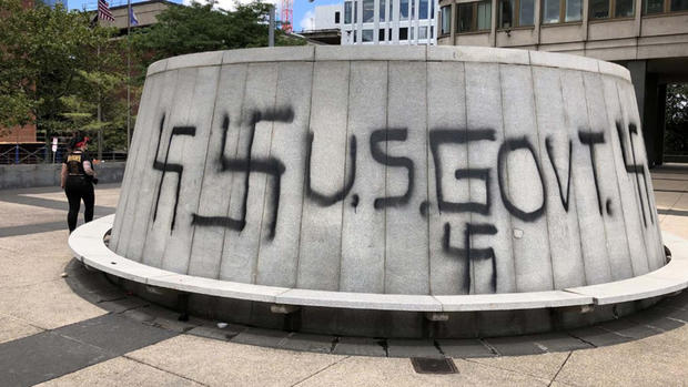 jfk building vandalism 