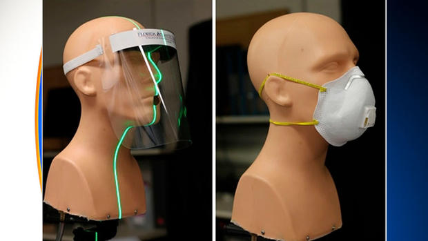 face shield and N95 mask with exhalation valve 