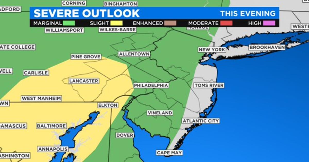 Philadelphia Weather Risk Of Severe Storms Threatens Region Wednesday Thursday Nights Cbs 0349