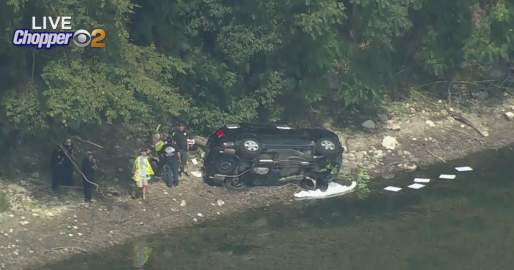 Car Crashes Through Trees, Lands On Edge Of Amawalk Reservoir CBS New