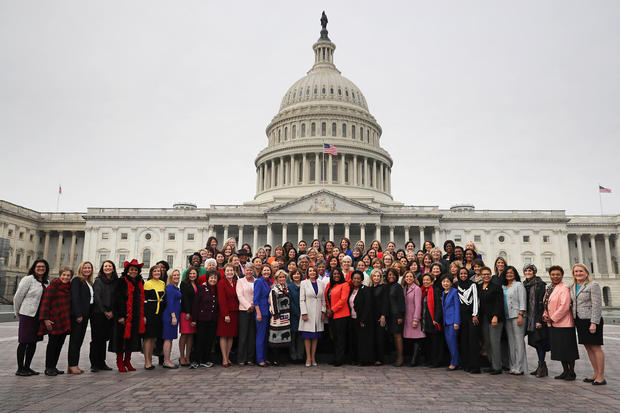 House Speaker Nancy Pelosi And All House Democratic Women Pose For Group Photo At Capitol 