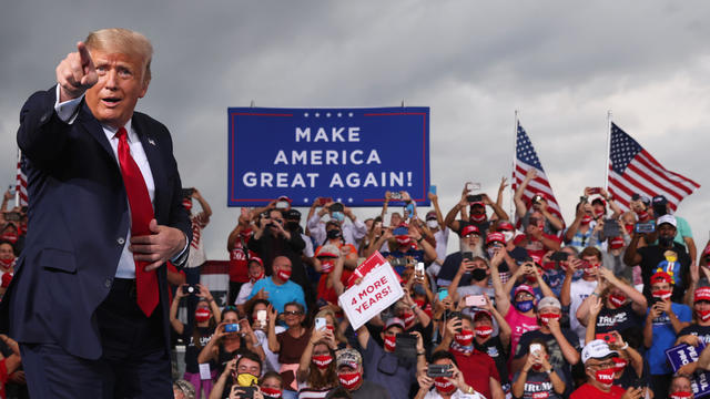 U.S. President Donald Trump holds a campaign event at Smith Reynolds Regional Airport in Winston-Salem 