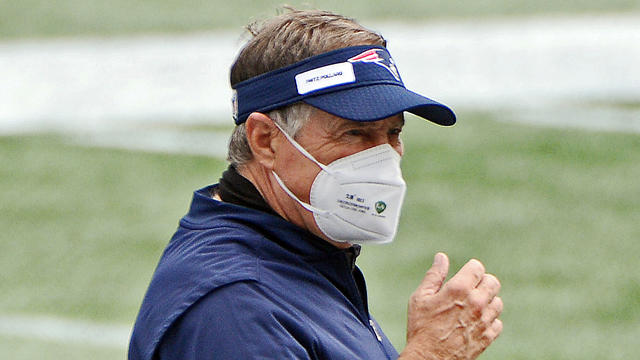 Bill Belichick wearing patch on visor to honor Fritz Pollard