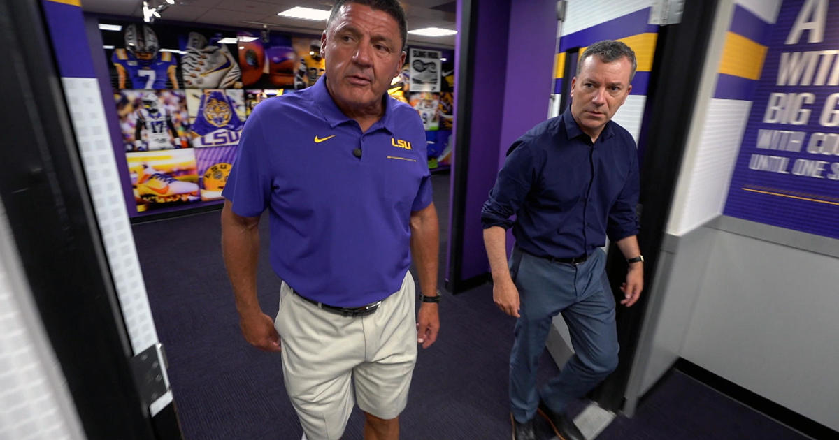 LSU Football Coach Ed Orgeron's journey from the bayou to defending a national championship in the time of COVID