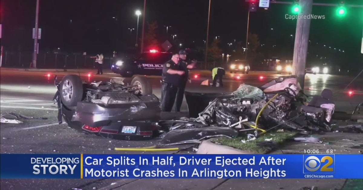 Accident Leaves Car Split In Half In Arlington Heights CBS Chicago