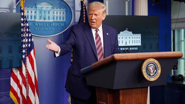 President Trump Holds A News Conference In White House Briefing Room 