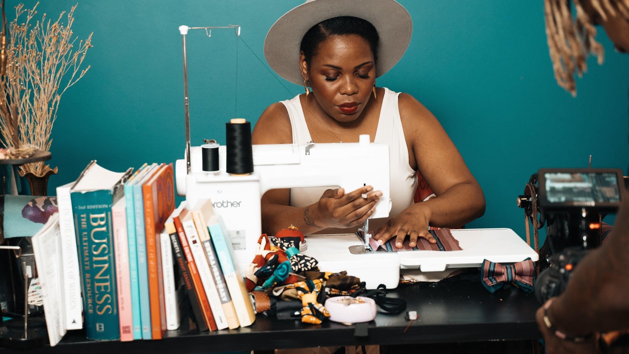 After being laid off 3 times, woman teaches herself to sew and starts a ...