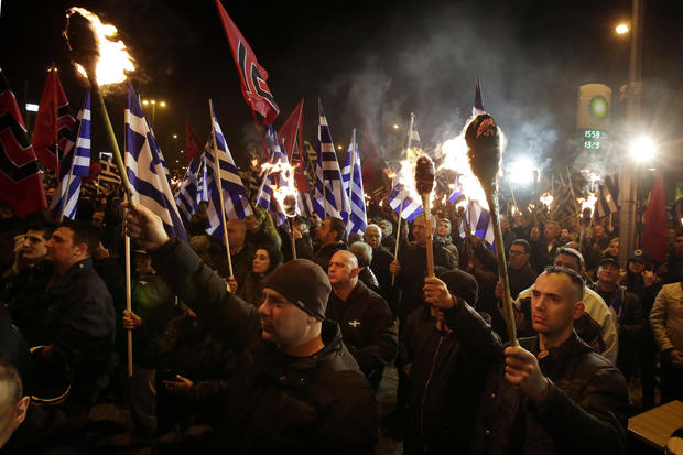 Far Right Golden Dawn Stage Anti Government Protest In Athens 