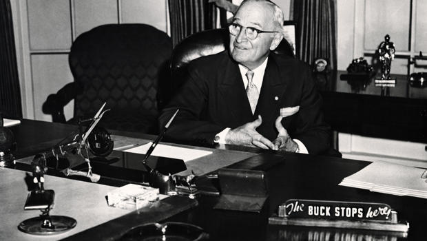 Truman sitting in Library 