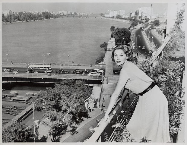 Rhonda Fleming Looking at the Nile from Her Hotel Roof 